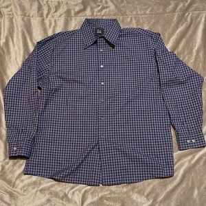 Jos. A. Bank traveler men’s xl blue plaid long sleeve button down shirt